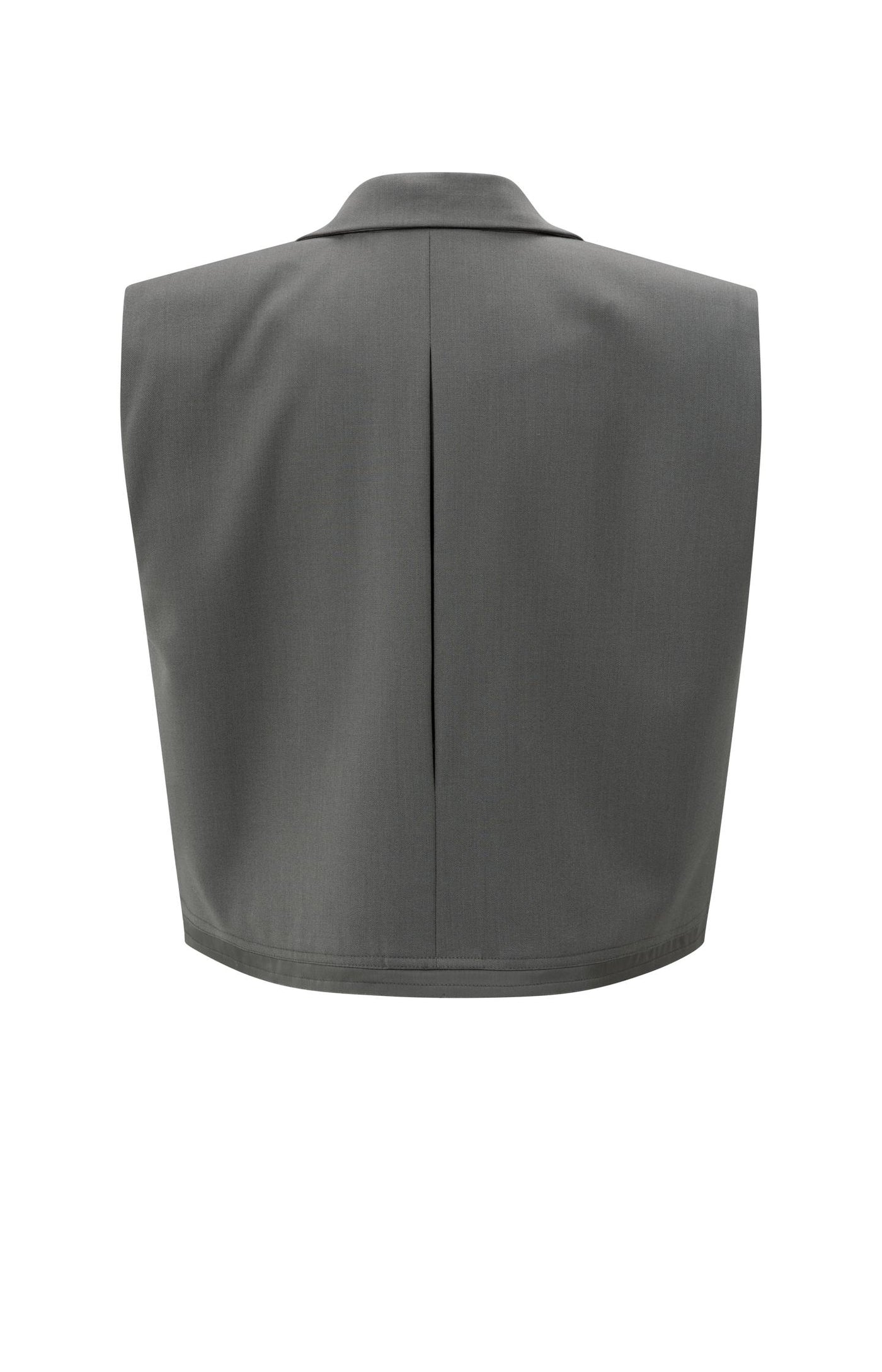 Woven Short Sleeveless Blazer With Double Layer Effect