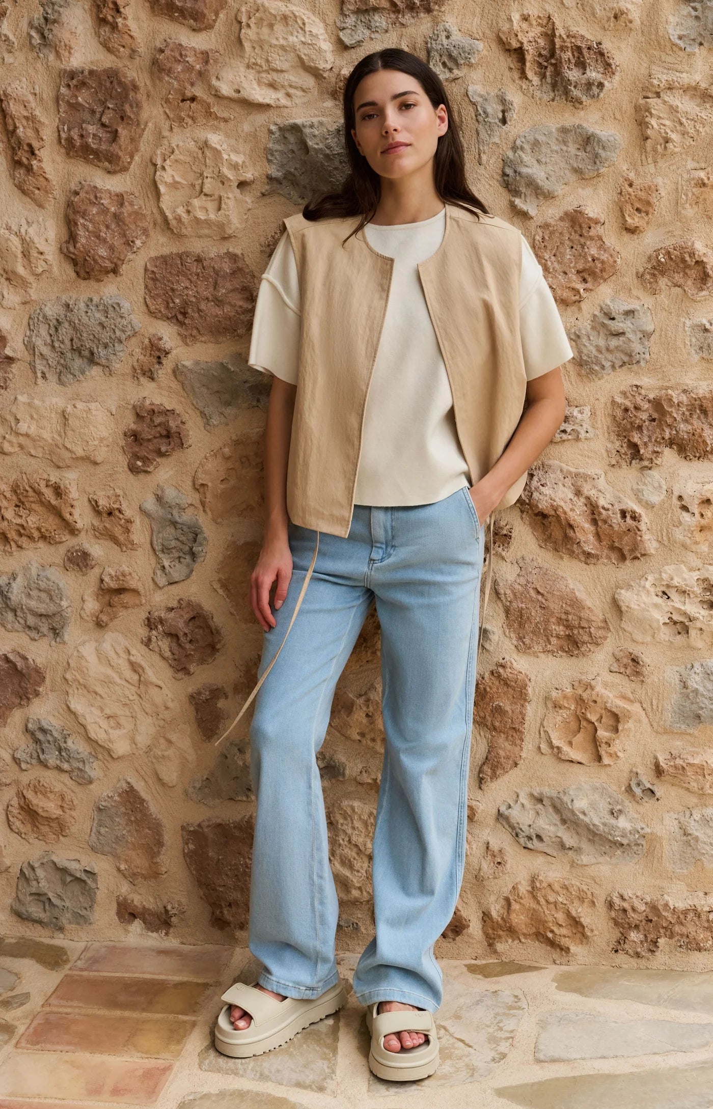 Woven Oversized Sleeveless Vest