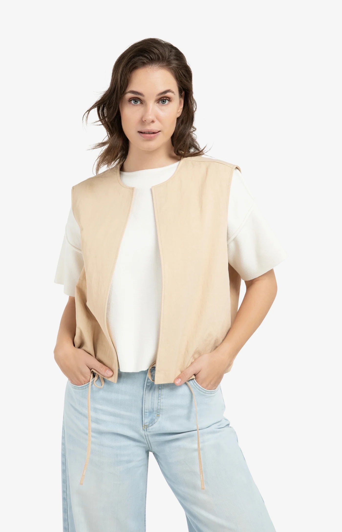 Woven Oversized Sleeveless Vest