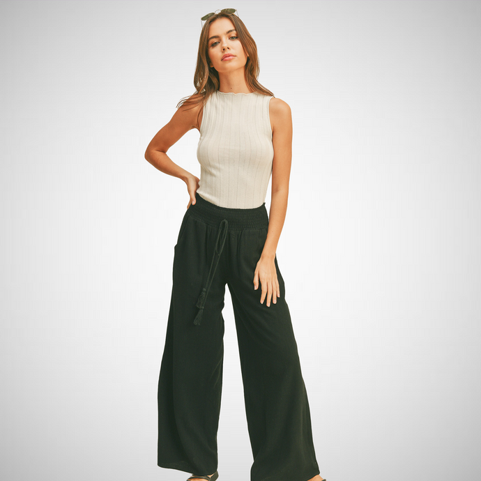 Smocked Wist Pants (7892516274384)