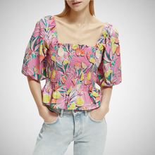 Load image into Gallery viewer, Puffed sleeve smocked top (7907128901840)
