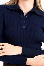 Load image into Gallery viewer, Ribbed Polo Sweater (7963314421968)
