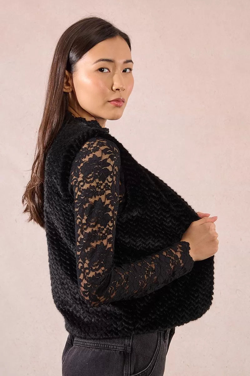 Zigzag Faux Fur Vest (8345880559824)