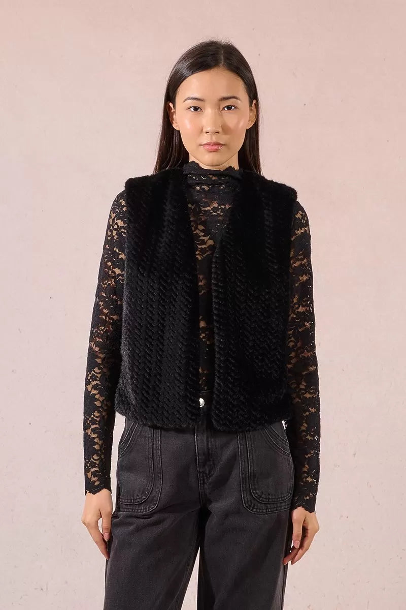 Zigzag Faux Fur Vest (8345880559824)