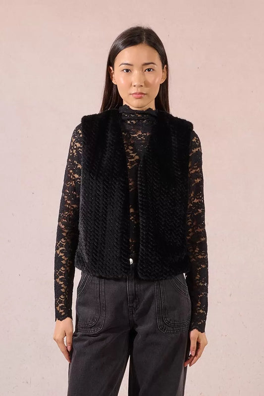 Zigzag Faux Fur Vest (8345880559824)