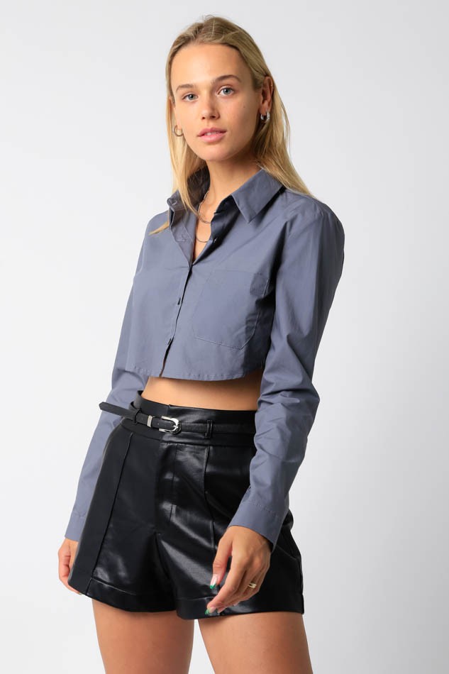 Olivaceous - Ece Crop Shirt (7790071218384)