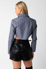 Load image into Gallery viewer, Olivaceous - Ece Crop Shirt (7790071218384)
