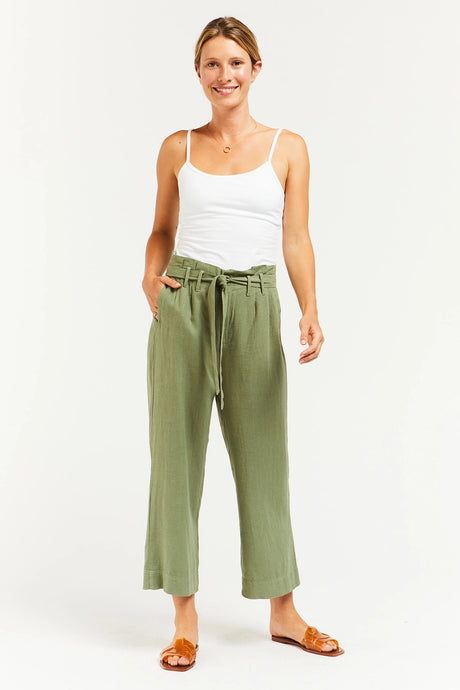 Velvet Heart - Amandine Olive Wide-leg Cropped Pant (7736932139216)
