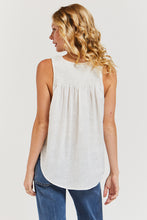 Load image into Gallery viewer, The model is wearing white Gritti Tank Top from Velvet Heart with denim jeans. (7738648199376)

