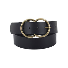 Load image into Gallery viewer, Double Circle Buckle Leather Belt (7332756324560)

