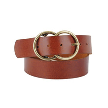Load image into Gallery viewer, Double Circle Buckle Leather Belt (7332756324560)
