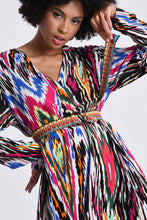 Load image into Gallery viewer, woman is wearing Molly Bracken belt at the waist. The belt is multicolor. (7724335988944)
