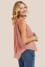 Load image into Gallery viewer, The model is wearing pink Gritti Tank Top from Velvet Heart with denim jeans. (7738648199376)
