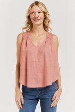 Load image into Gallery viewer, The model is wearing pink Gritti Tank Top from Velvet Heart with denim jeans. (7738648199376)
