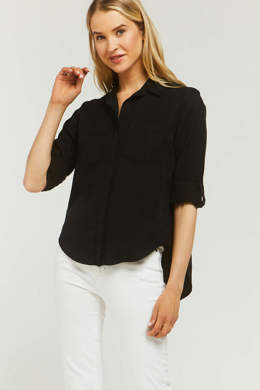VELVET HEART - Riley Rolled Sleeves Button Down Shirt with Pockets (7336257945808)