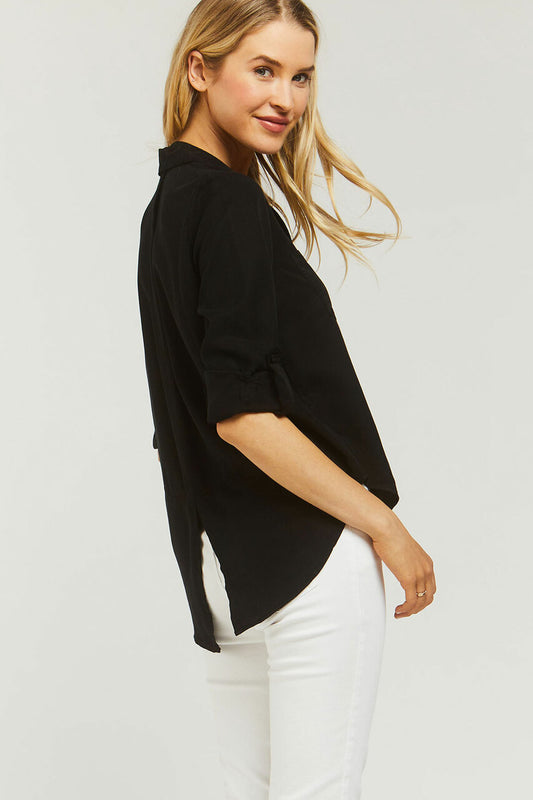 VELVET HEART - Riley Rolled Sleeves Button Down Shirt with Pockets (7336257945808)