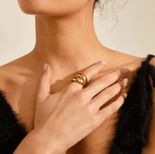 Charger l&#39;image dans la galerie, Pilgrim+Ring+Raven+Gold+plated (6700837175504)
