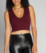 Charger l&#39;image dans la galerie, Bamboo Deep V Rib Top (4Colors) (6768632299728)
