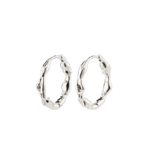 Load image into Gallery viewer, Pilgrim Earrings : Zion : Silver Plated : Medium Hoops (6816760135888)
