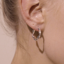 Load image into Gallery viewer, Pilgrim Earrings : Zion : Silver Plated : Medium Hoops (6816760135888)
