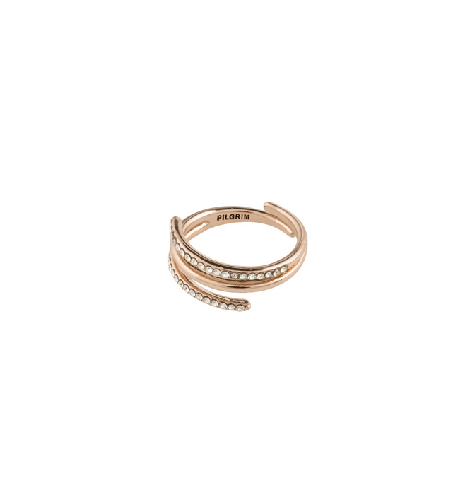 Pilgrim Ring : Serenity : Crystal Rose-Gold plated (6816725467344)