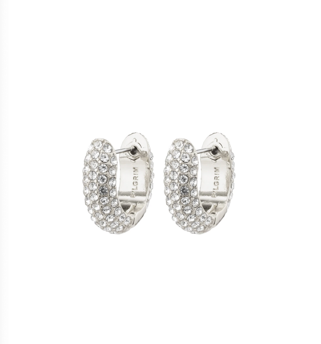 Pilgrim Earrings : Emmy : Crystal Silver Plated (6816770031824)