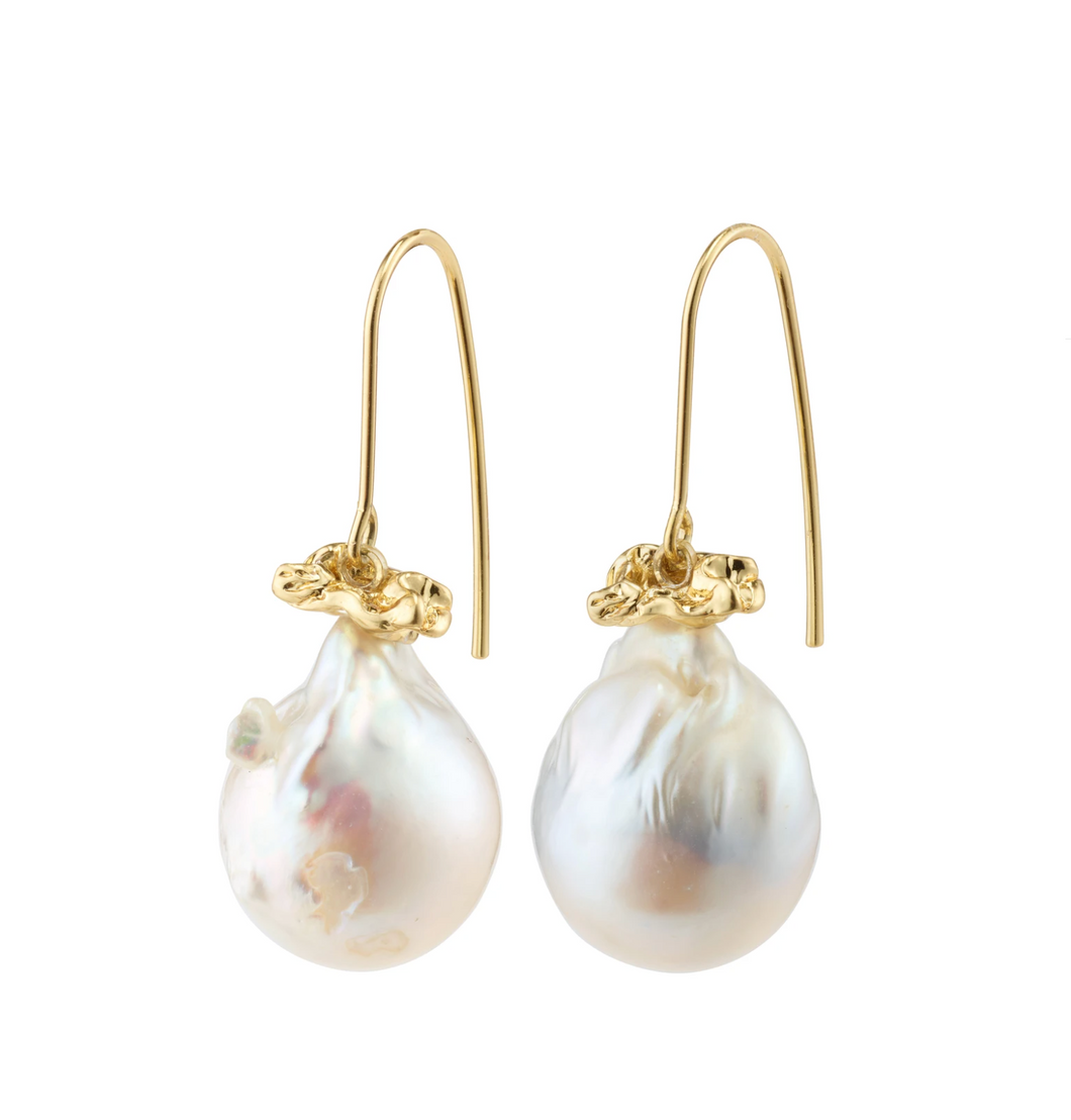 Pilgrim Earrings : Precious : Pearl Gold Plated (6816770654416)