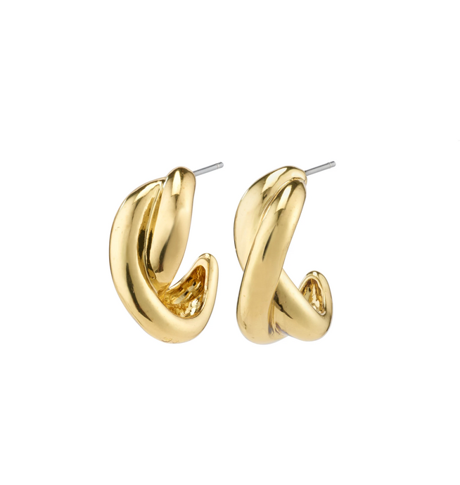 Pilgrim Earrings : Belief : Gold Plated : Twist Hoops (6816776683728)