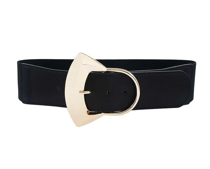 Faux Leather Thick Elastic Belt (2Colors) (6821269340368)