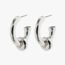 Load image into Gallery viewer, PILGRIM Earrings: HOPEFUL chunky huggie hoop earrings (Silver Plated) (6913561985232)
