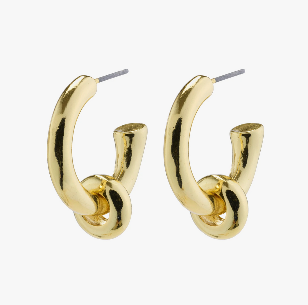 PILGRIM+Earrings:+HOPEFUL+chunky+huggie+hoop+earrings+(Gold+Plated) (6913563623632)