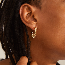 Load image into Gallery viewer, PILGRIM+Earrings:+HOPEFUL+chunky+huggie+hoop+earrings+(Gold+Plated) (6913563623632)

