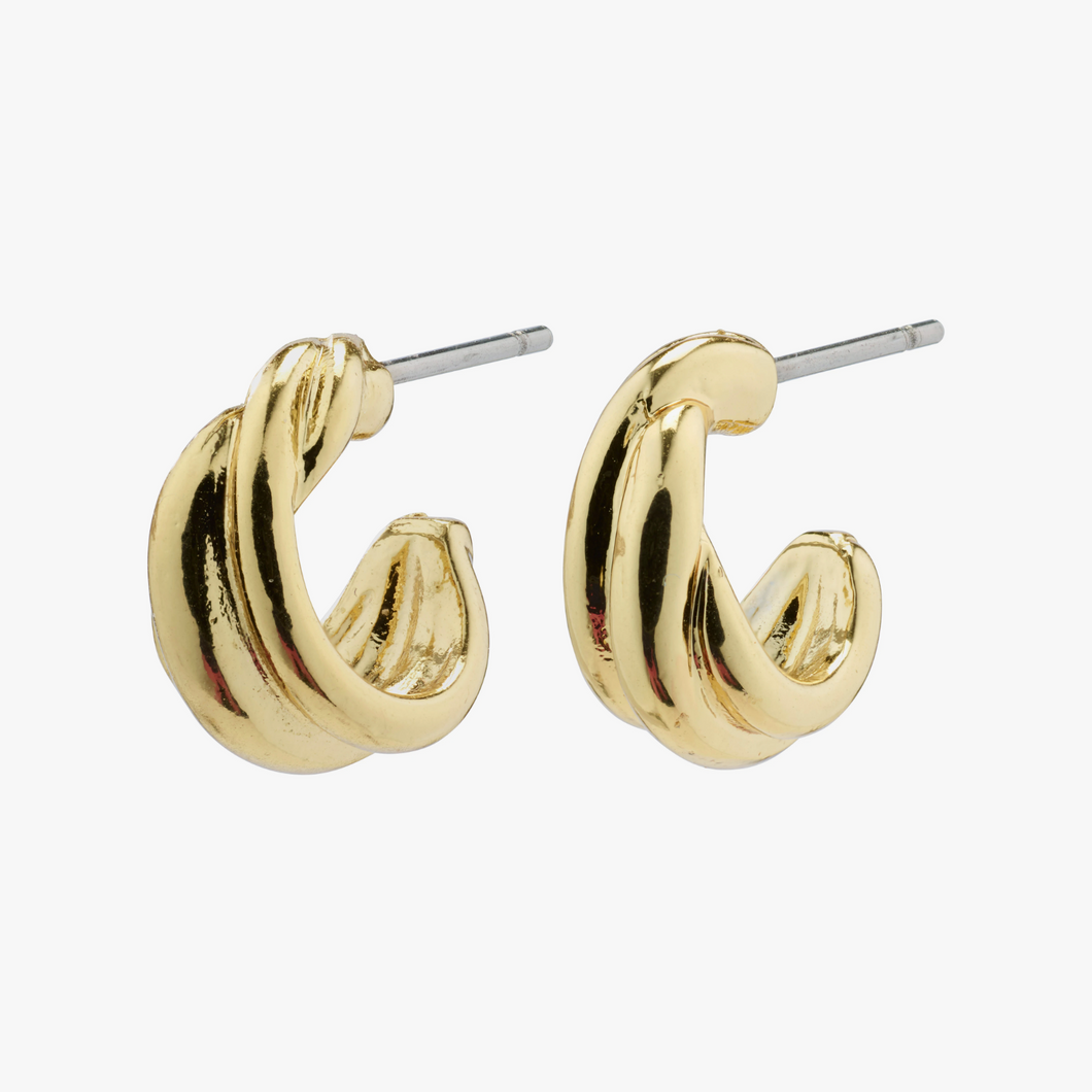 PILGRIM+Earrings:+JONNA+twirl+huggie+hoop+earrings+(Gold+Plated) (6913605861584)