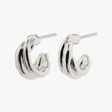 Load image into Gallery viewer, PILGRIM Earrings: JONNA twirl huggie hoop earrings (Silver Plated) (6913612120272)
