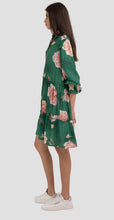 Load image into Gallery viewer, FRILLED SHIRT-DRESS WITH PEONIES PRINT (7876935614672)
