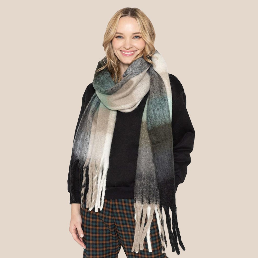 Joia - Plaid Scarf With Fringe (7846416220368)