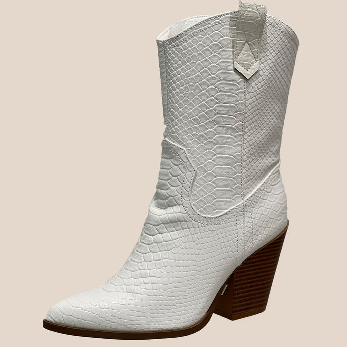 MATA SHOE - White Cowboy Boots (7792776282320)