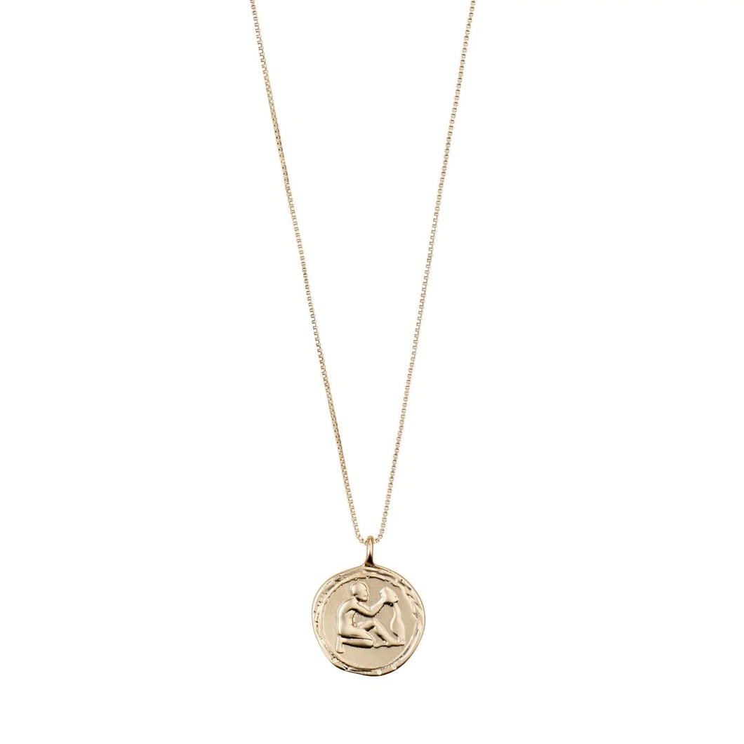 PILGRIM Necklace: AQUARIUS Horoscope Necklace (Gold Plated) (7724939673808)
