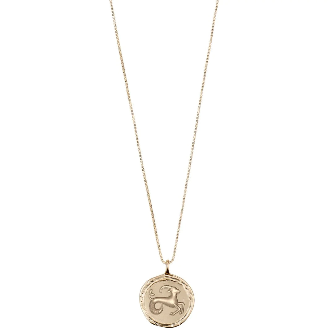 PILGRIM Necklace: CAPRICORN Horoscope Necklace (Gold Plated) (7724947898576)