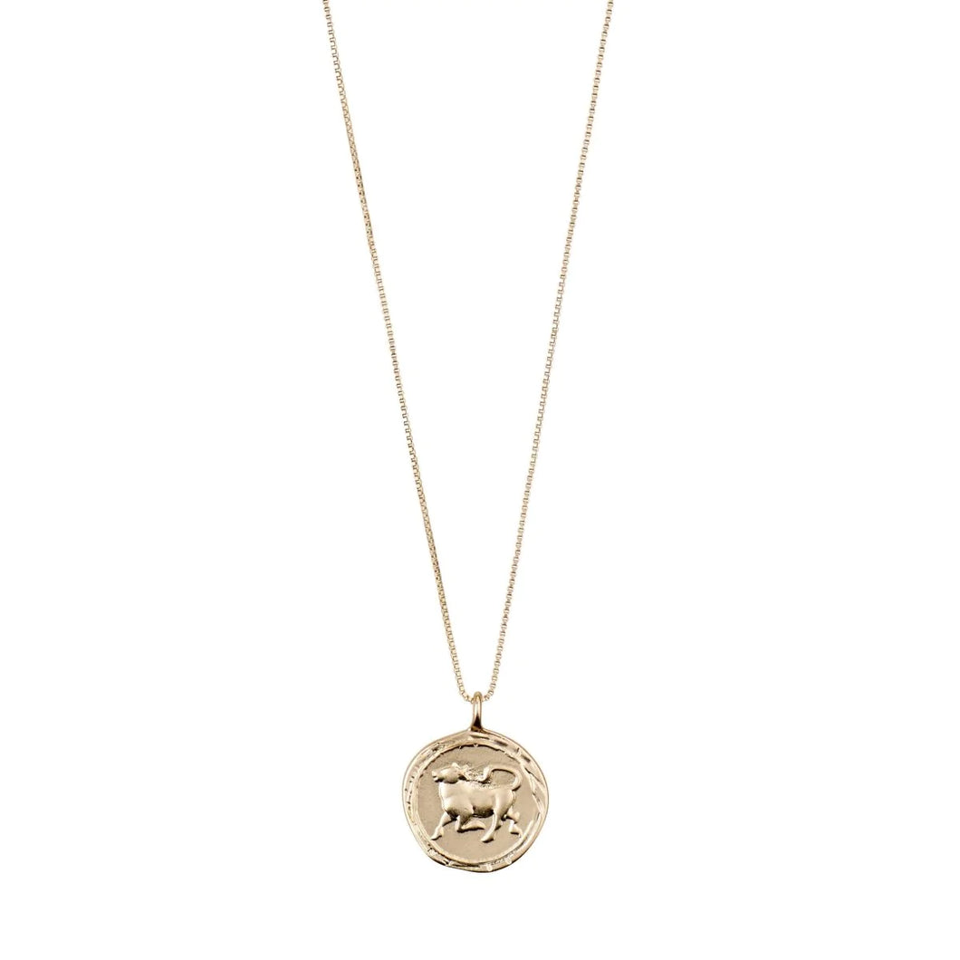 PILGRIM Necklace: TAURUS Horoscope Necklace (Gold Plated) (7724940099792)
