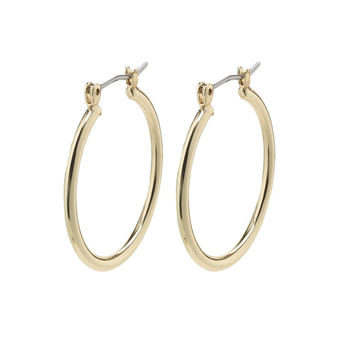 PILGRIM Earrings: LAYLA 40mm Hoops (Plated Gold) (7724931875024)
