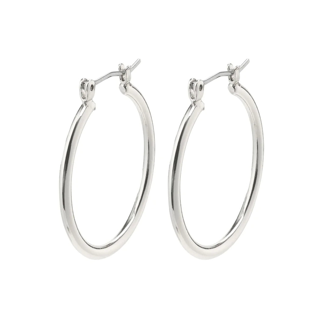 PILGRIM Earrings: LAYLA 40 mm Hoops (Plated Silver) (7724935905488)