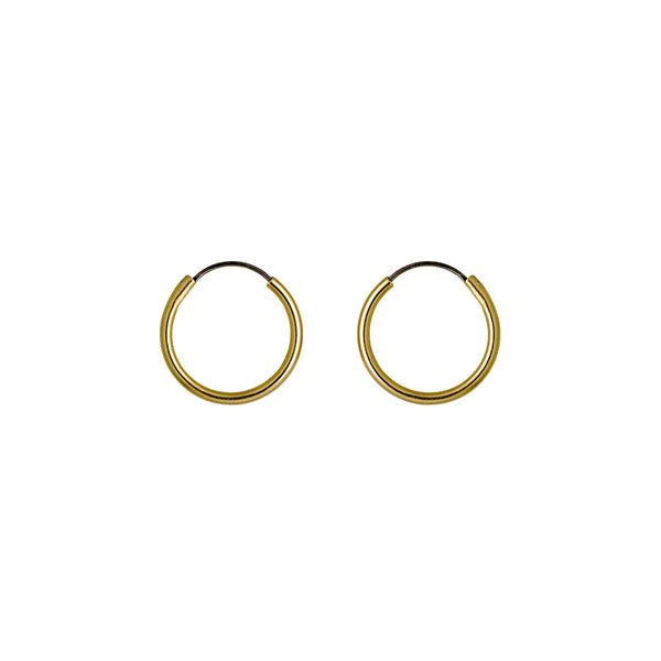 PILGRIM Earrings: Sanne 12 mm Hoops (Gold Plated) (7724924469456)