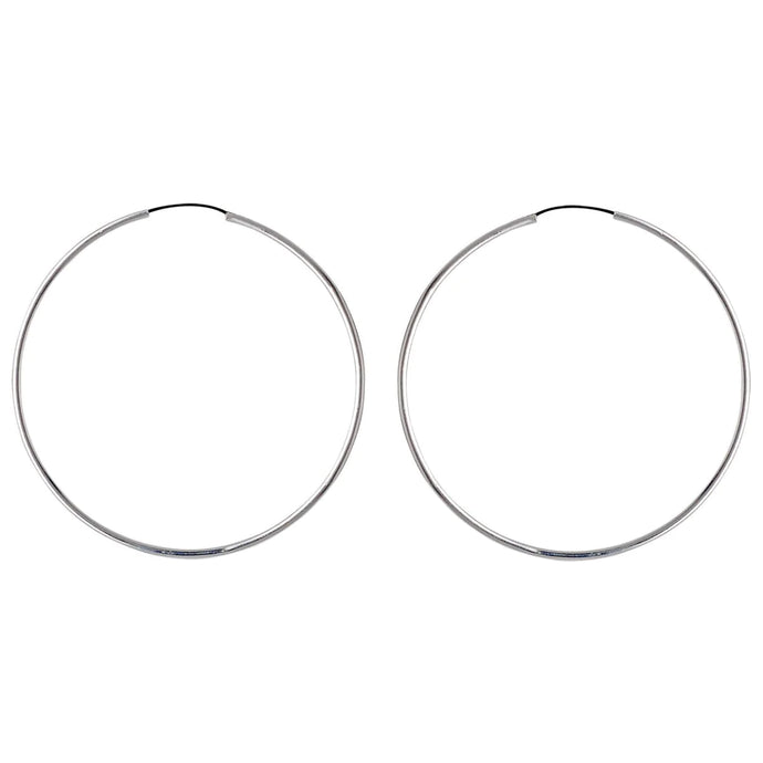 PILGRIM Earrings: SANNE 45mm Hoops (Plated Silver) (7724928303312)