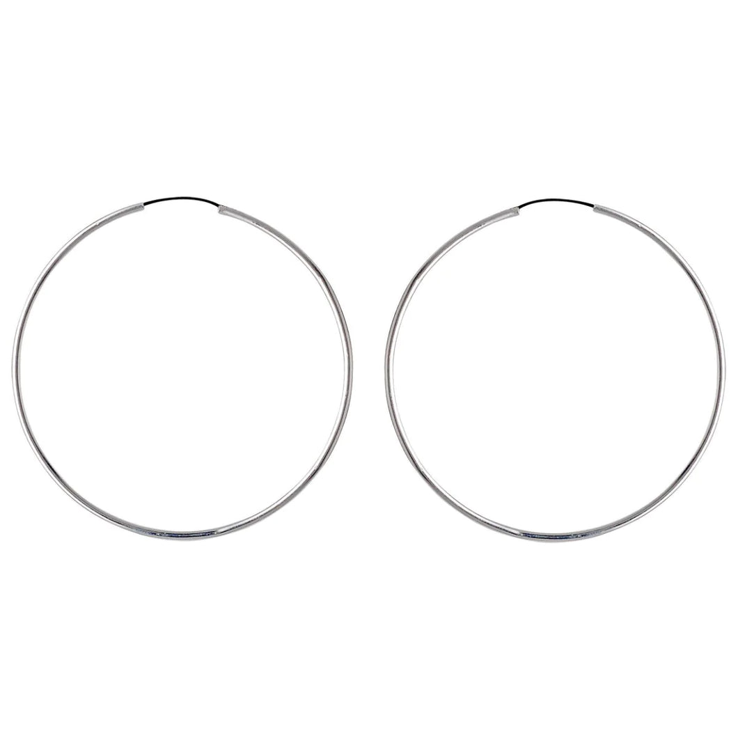 PILGRIM Earrings: SANNE 45mm Hoops (Plated Silver) (7724928303312)
