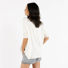 Load image into Gallery viewer, Model wearing cream Laurina Pullover with jeans shorts (7341141688528)
