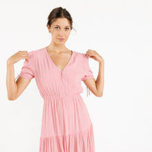 Load image into Gallery viewer, Model wearing a pink, layered JESSIE dress from ARTLOVE. (7341102661840)
