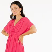 Load image into Gallery viewer, Model wearing a fuchsia JULINE Robe from ARTLOVE (7341115048144)
