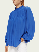 Load image into Gallery viewer, Pintuck Blouse With Ruffle Collar (7863421731024)

